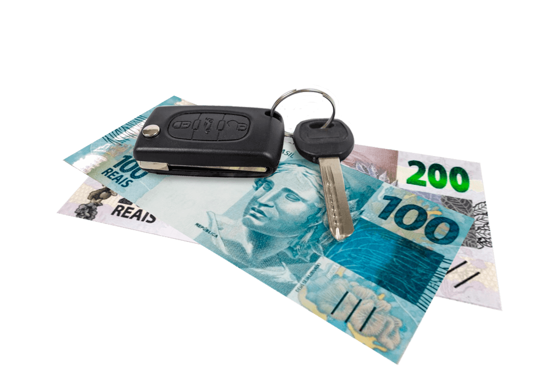 Chave do seu veículo e dinheiro