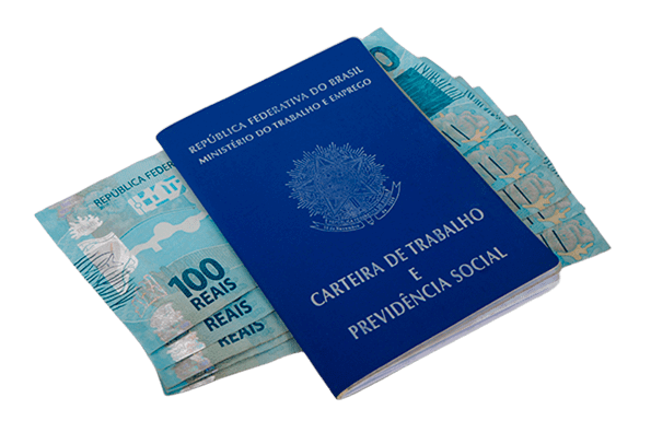 Carteira CTPS e dinheiro