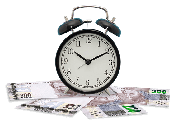 Relógio e dinheiro na hora extra